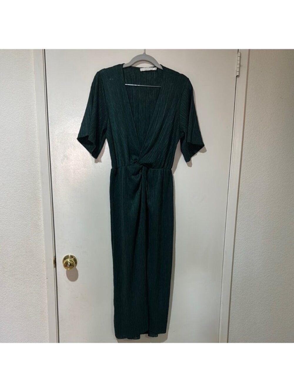 Lush Elegant Green Women's Maxi Dress Small Faux Wrap
